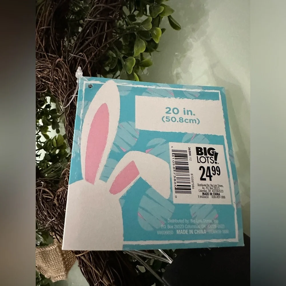 🌸NEW Greenery Wreath Easter Bunny Wreath with Lights